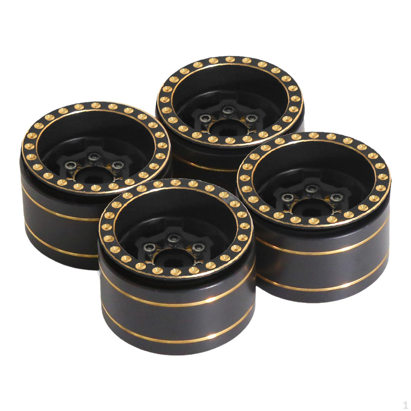 

4 Pieces Metal Wheel Rim Hub 1 inch RC Car Spare Part Brass Beadlock Rims for