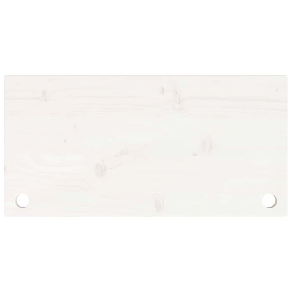 Blat Biurka, Biały, 80X40X2,5 Cm, Lite Drewno Sosnowe