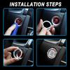 TOMALL Bling Car Engine Start Button Cover Diamond Crystal Push Start Ring Sticker Sparkly Accessories Ignition Button Rhinestone Emblem Decorations