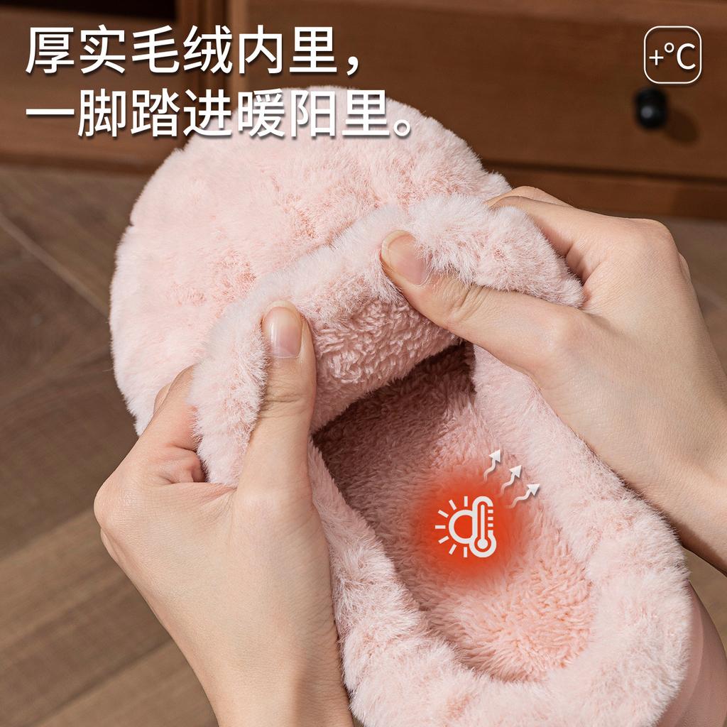 Fleece thickened fluffy soft comfortable non-slip wear-resistant soft bottom silent cotton mop men and women winter indoor household