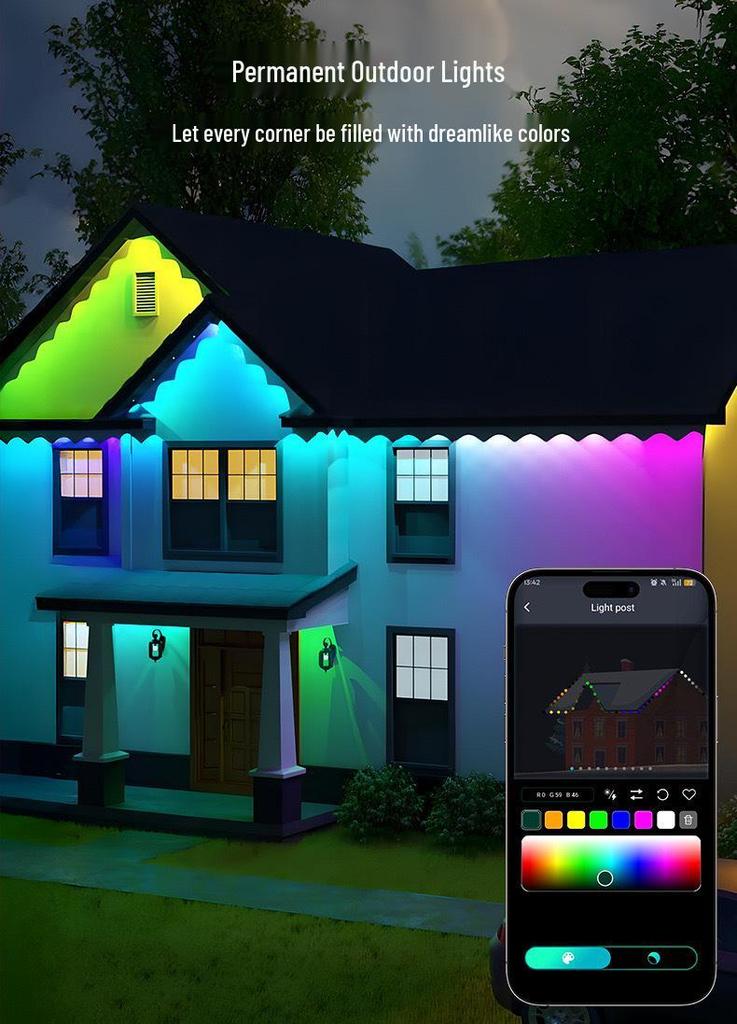 LED Smart Pixel Christmas Tree Lights: Colorful, Waterproof String for Indoor/Outdoor Holiday Decoration