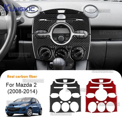For Mazda 2 DE 2008 2009 2010 2011 2012 2013 2014 Real Soft Carbon Fiber Sticker LHD RHD Car Central Control Panel Frame Trim