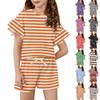 Girls' Summer Outfit Ruffle Sleeve Top And Shorts Clothing Set Lightweight Casual Two Piece