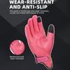 SUOMY Lady Pink Leather Motorcycle Gloves Genuine Leather Perforated Women Motorbike Riding Gloves Touch Screen Moto Guantes
