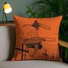 Cute C-Chainsaw Man Anime Cushion Cover Soft Short Plush Double-Sided Printing Home Decor Machine Washable Pillow Case Gift