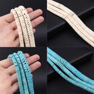 1String Energy Natural Stone Beads Boho Style Wave Shape Blue Turquoise Loose Spacer Beads do tworzenia biżuterii DIY Christmas Necklace Accessories Craft