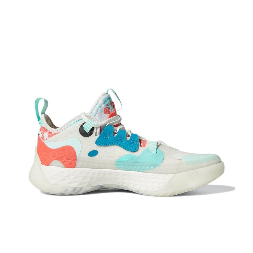 New Adidas Harden Vol.5 Slip Resistant Anti Kick Low Top Children's Basketball Shoes White Green Red Teenagers FZ5454