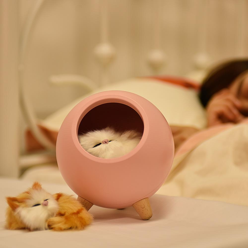 USB Nette Katze Haus Touch Dimmen LED Nachtlicht Kind Baby Schlafzimmer Home Moderne Innen Studie Nacht Dekoration Kreative geschenk Lampe