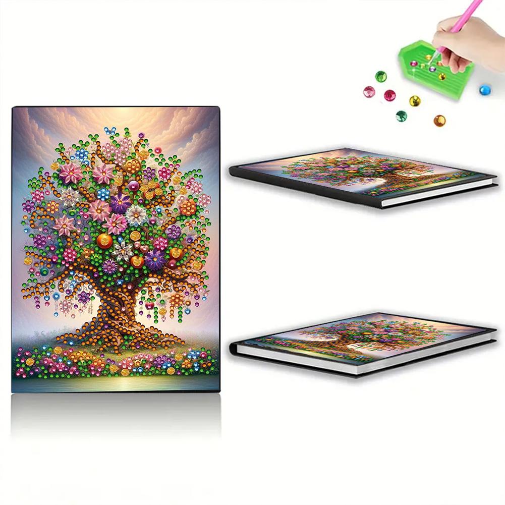 50-Page A5 Size Diamond Painting Diary Book Crystal Notepad Sketchbook Diamond Painting Notebook Set Holiday Birthday Gift