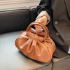 A Versatile Retro Solid-color Cloud Pleated Bag A Single-shoulder Crossbody Bag Under The Armpit