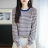 Women's Striped Knit Pullover: Round Neck, Long Sleeve Sweater for Autumn 2026