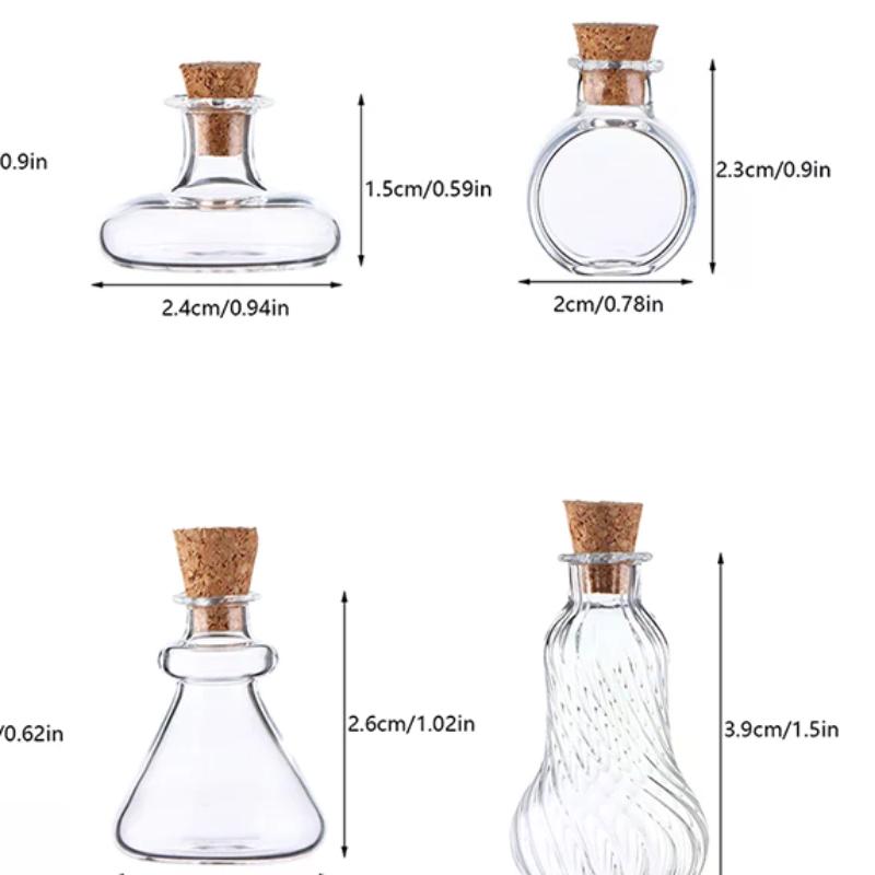 NEW 1:12 Dollhouse Miniature Vase Glass Bottle Wishing Bottle Storage Bottle with Cork Vase Candy Jar Model Doll House Decor