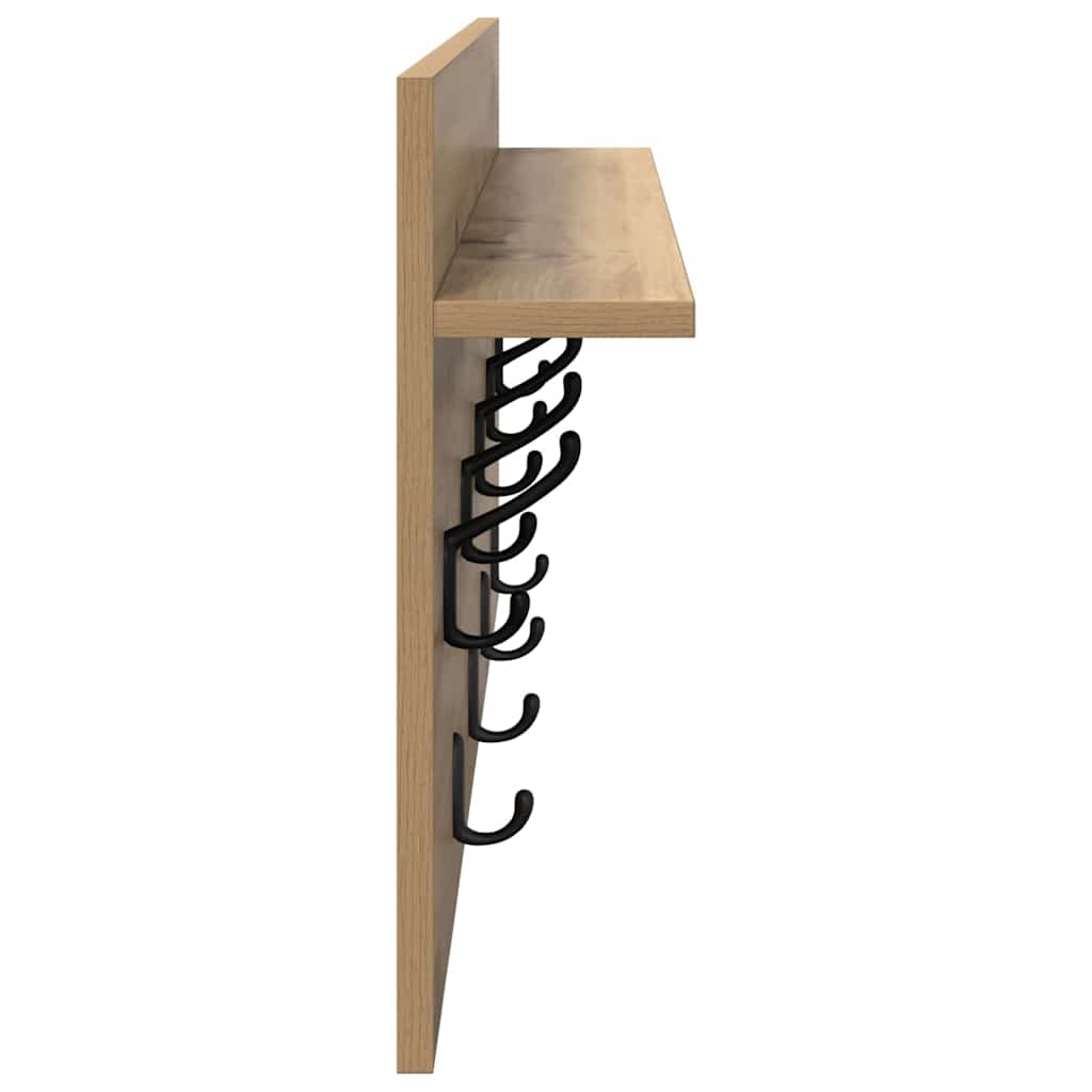 Wall Mounted Nightstand Artisan Oak Finish 80 x 40 x 12 cm