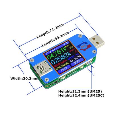 Type- C USB Tester Digital DC Voltmeter Ammeter Voltage Electric Current Sensor Amperemeter Power Bank Detector