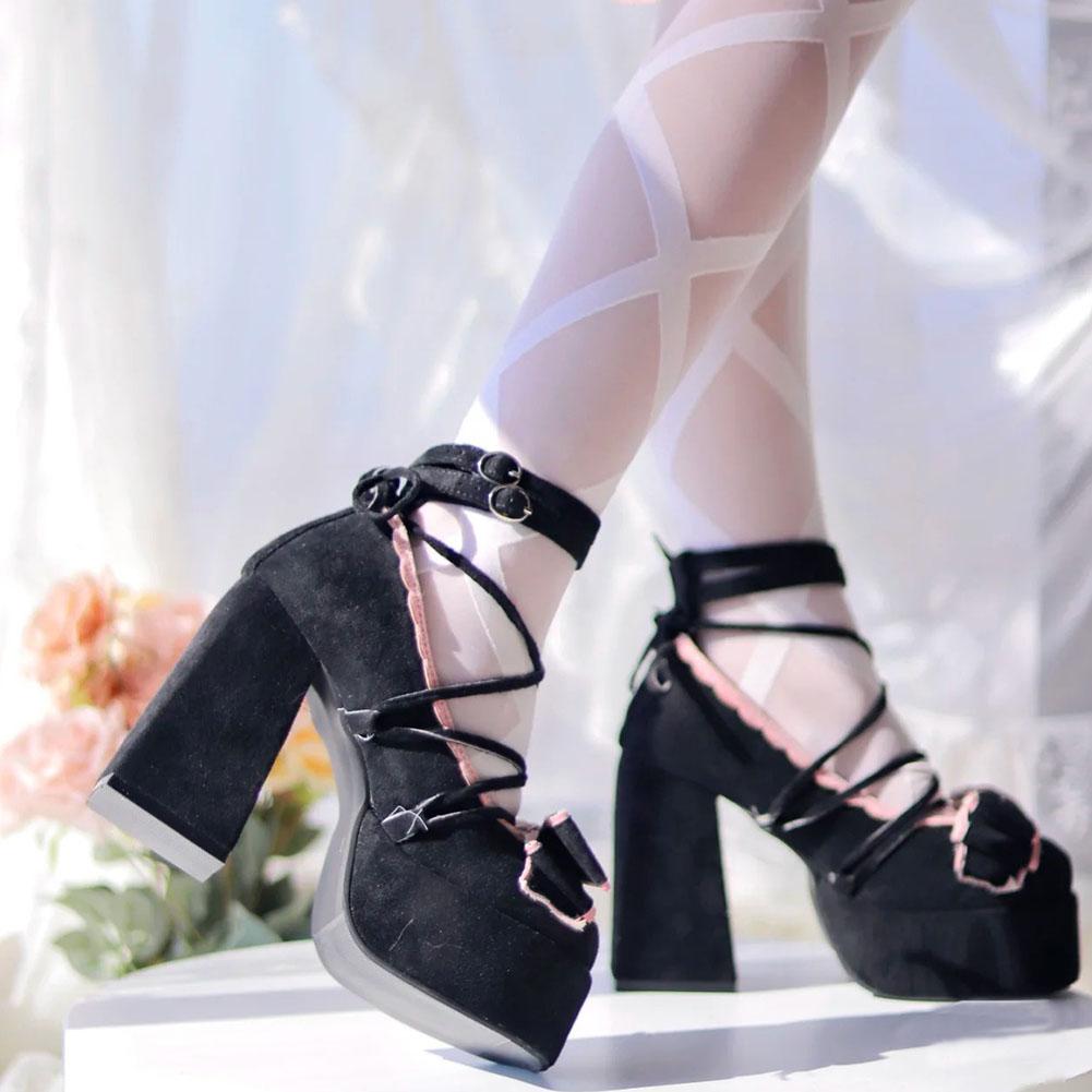 Dropship Lolita Chunky Platform Pumps Women Mary Janes Shoes  Spring Summer Women Sexy Party Gothic Women Shoes Pumps