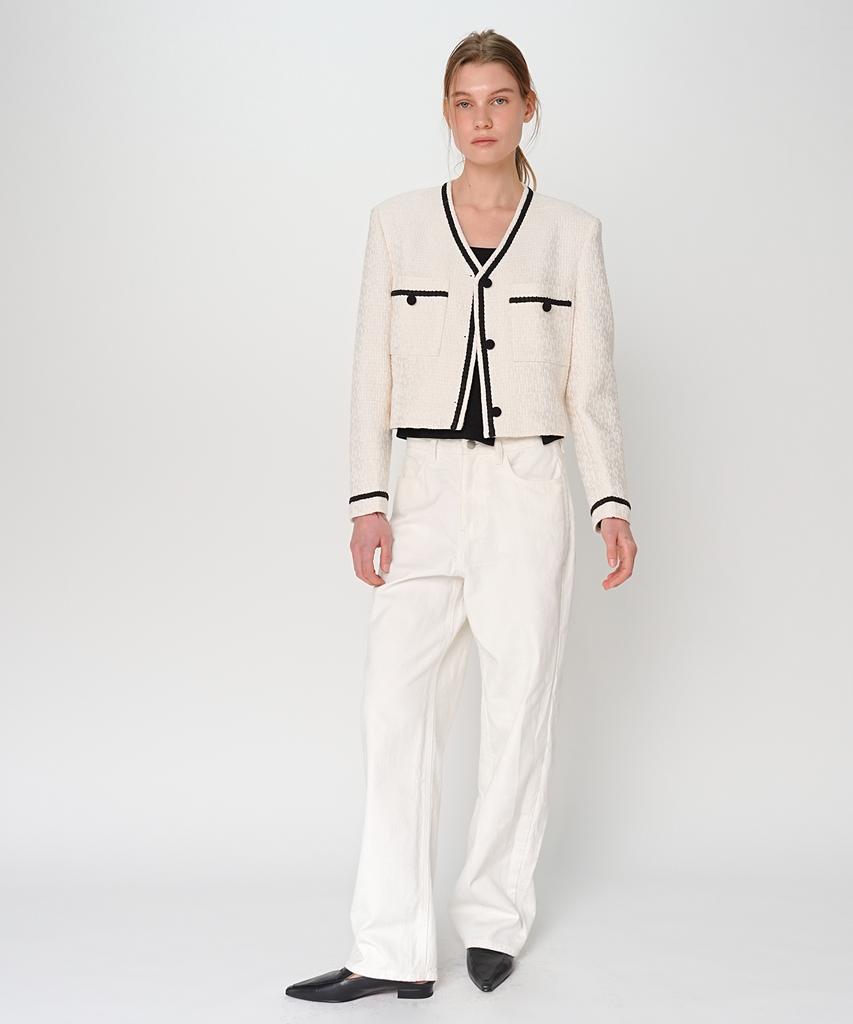PAUL&ALICE Loose Fit Cotton Pants / White