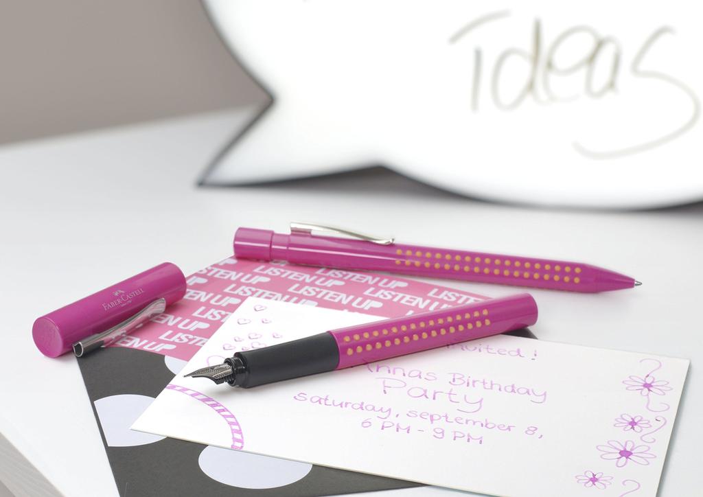 F Fine Nib Grip 2010 Pink Fountain Pen 140924 Officially Imported Faber-Castell Dual-Use,