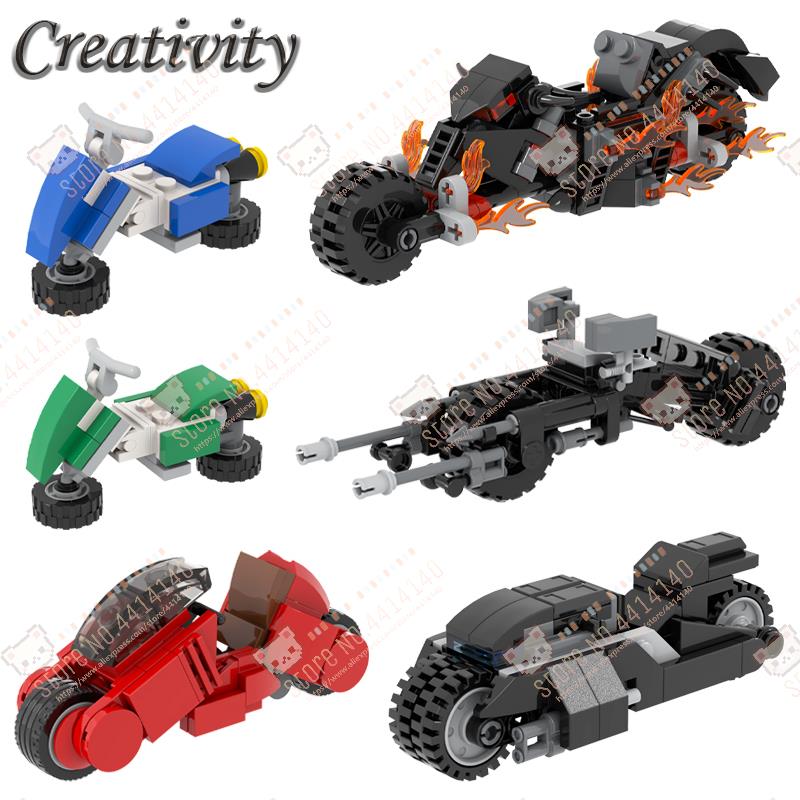 Creative Series Motorcycle Model MOC Building Blocks Game Anime Movie Series Action Figure Vehicle Assembly Bricks Toys For Kids