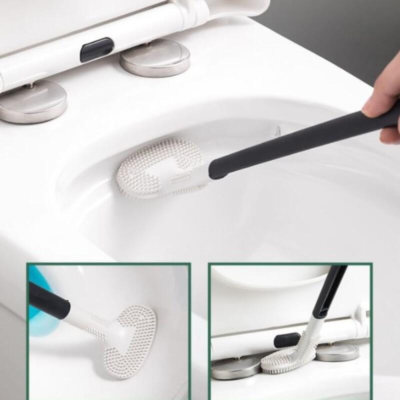 1 multi-purpose silicone toilet cleaning brush