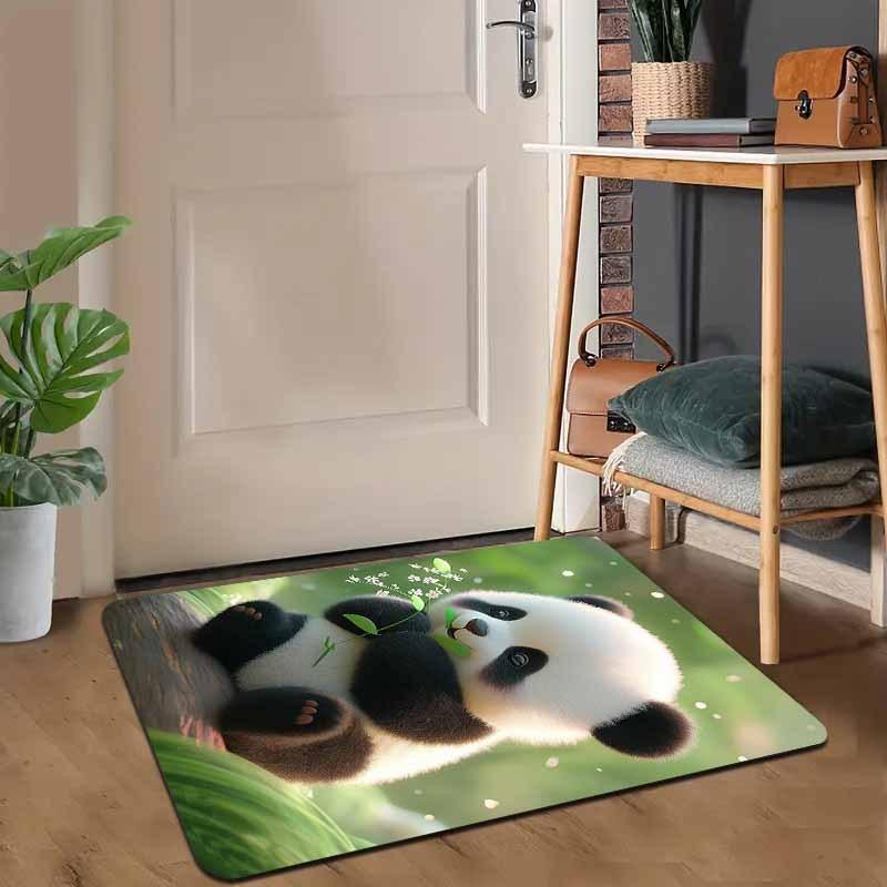 Cute Panda Print Extra Large Area Rug Floor Mat for Living Room Kitchen Entryway Balcony Home Decor