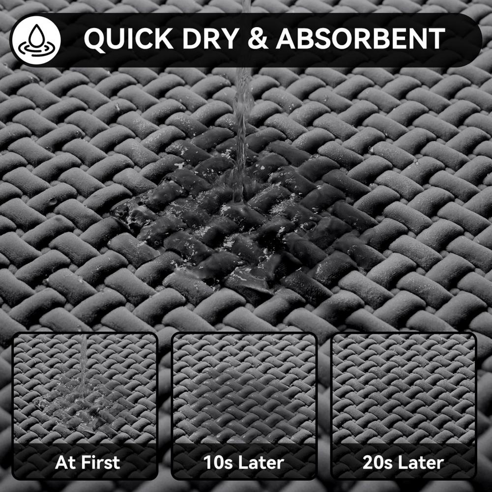 Non-Slip Bathroom Mat Quick Dry Absorbent Bath Mat with Rubber Backing Thin Bathroom Rug for Under Door Floor Bathtub Shower Use