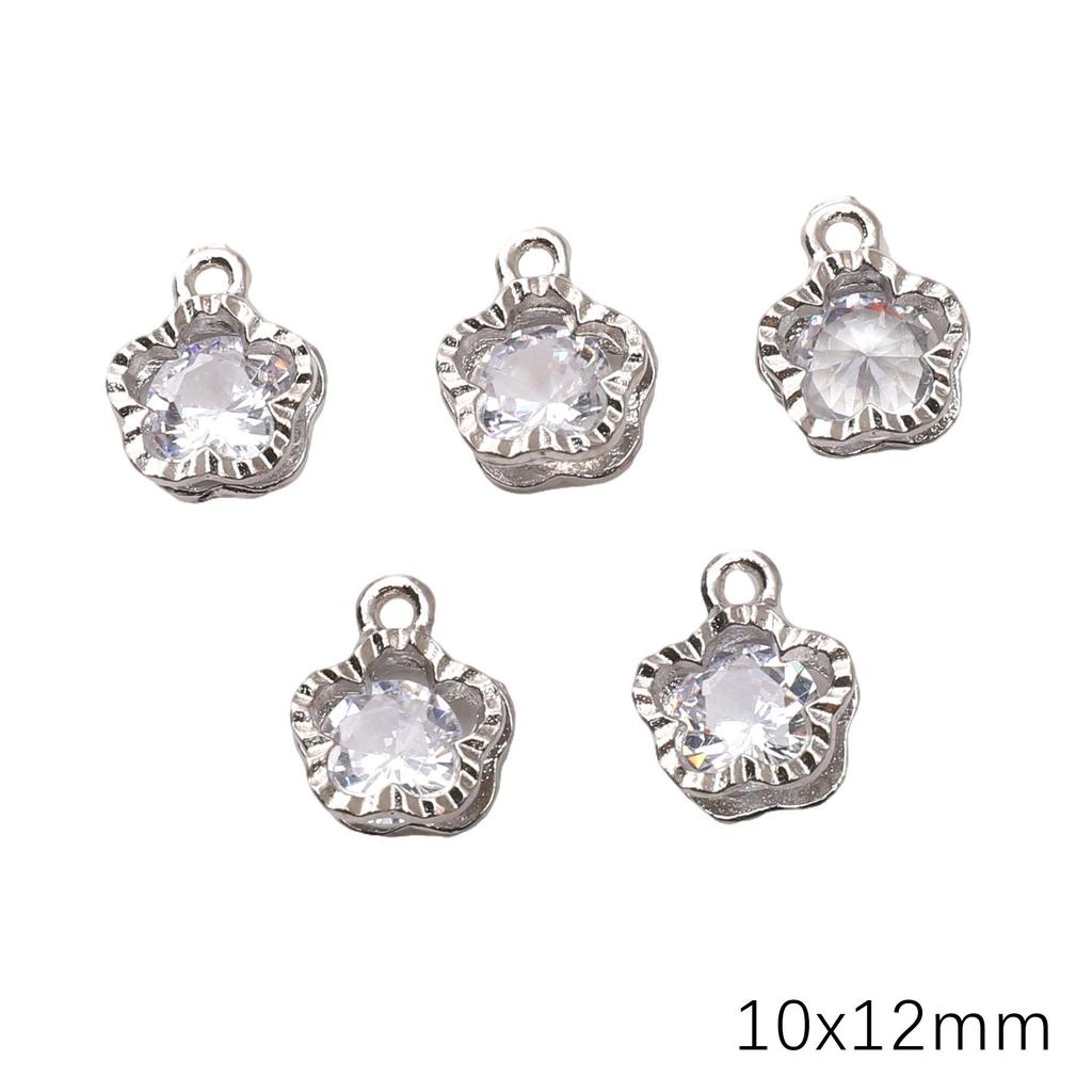 Alloy Charms Inlaid Zircon Heart Star Rhinestone Pendant Accessory For DIY Earring Necklace Accessories