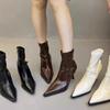 New Popular Luxury Spring Autumn Women Ankle Boots Ladies Pointed Toe Short Booties Elegant Thin High Heel Women's Boots