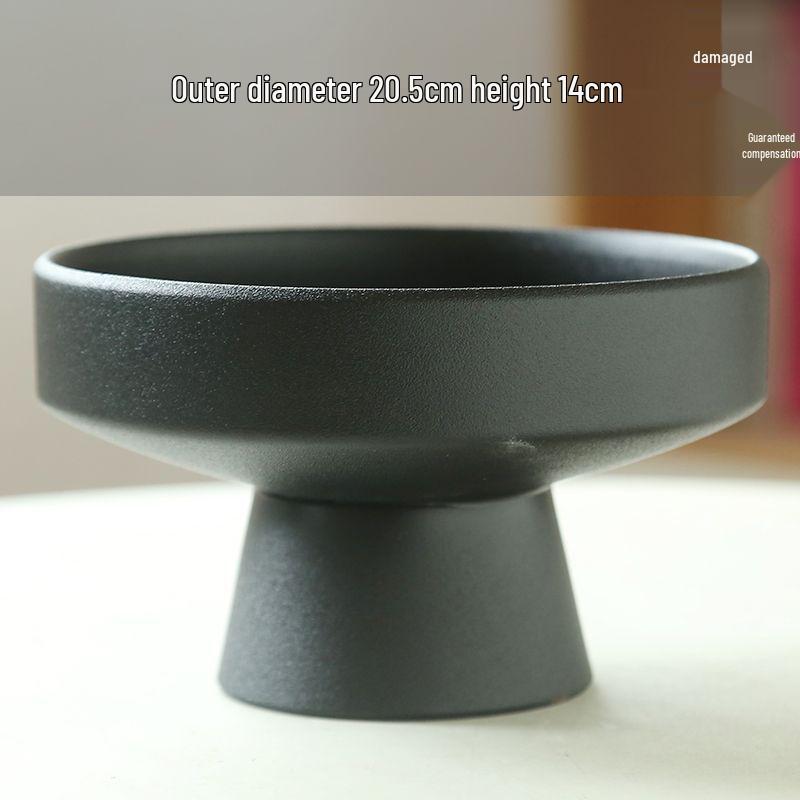 Elegante Retro Keramik Kuchen- und Obstschale auf hohem Fuß