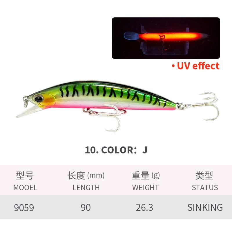 ABS Lure Fishing Bait Long-Cast Sinking Minnow Artificial Hard Bait 263g/90mm Freshwater Sea Shore Fishing Snakehead