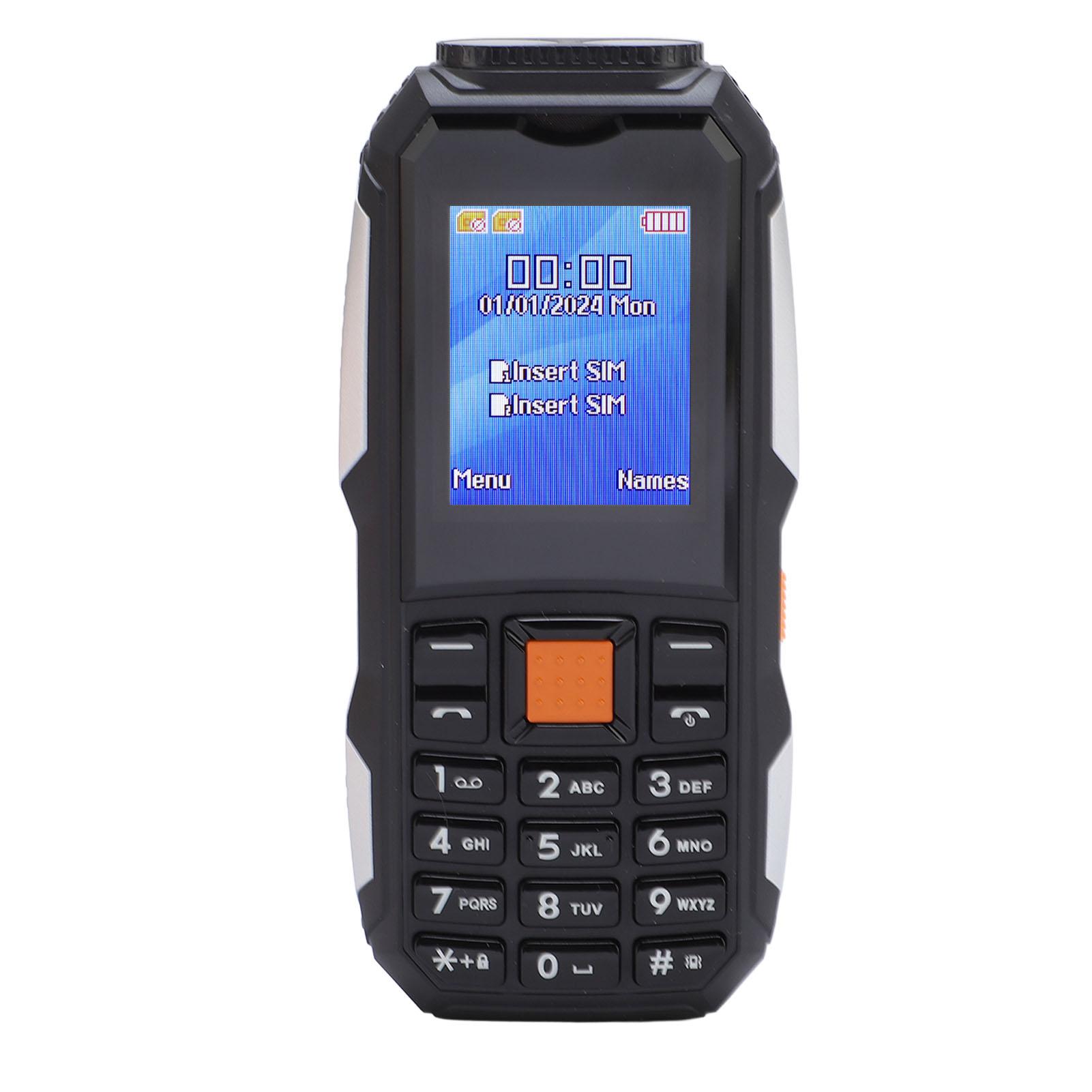 

Сотовый телефон для пожилых людей, экран 1,77 дюйма, сеть 2G, аккумулятор 4800 мАч, две SIM-карты, мобильный телефон для пожилых людей чёрный