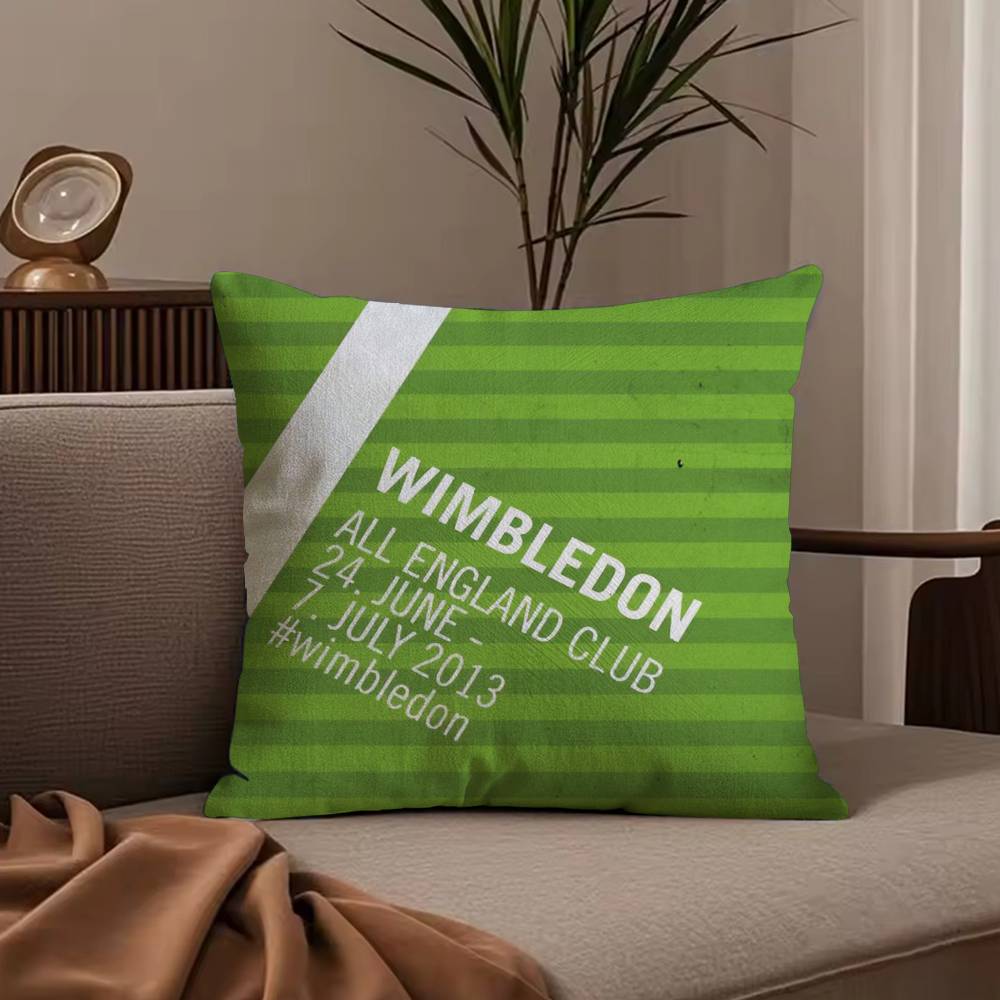 Hot W-Wimbledon ChampionshipS Pillow Case Anti-dustmite Pillowcase Invisible zipper silky short plush Sofa cushion cover