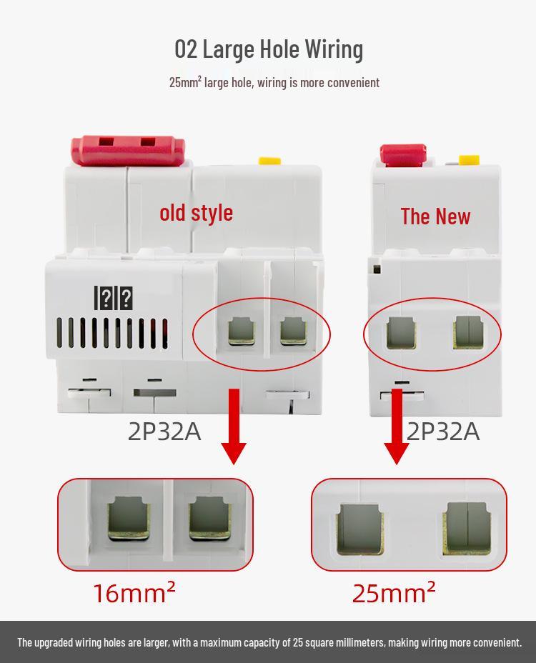 Delixi 220V Miniature Air Switch Circuit Breaker 2P with Leakage Protection, 1P+N, 3P, 4P.