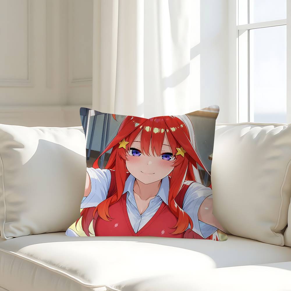 Anime N-Nakano-Itsuki Cushion Cover Inches Farmhouse Decor Home Throw Pillow Covers For Couch Decorations