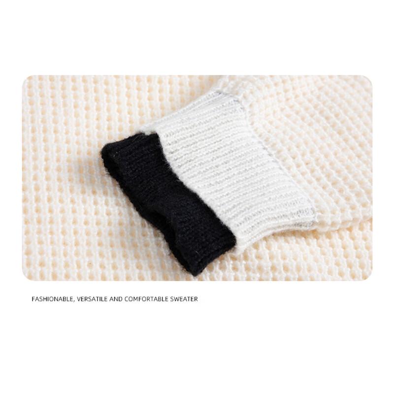 Men's Faux Two-Piece Round Neck Knit Sweater