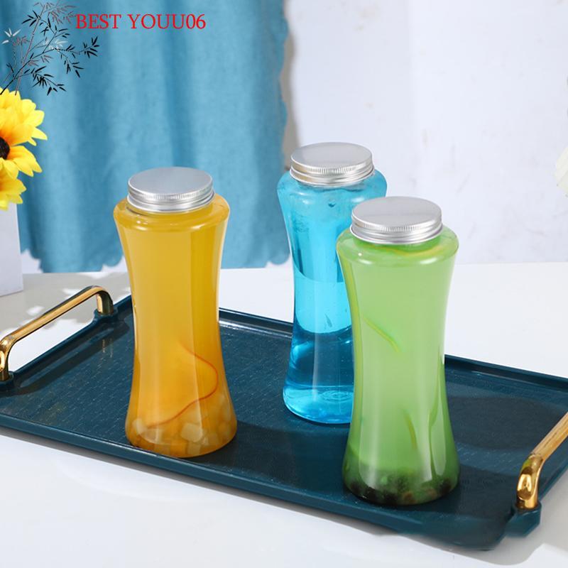 (YOUU06)1Pc Portable Milk Tea Drinking Bottle Plastic Water Cups Transparent Tea Coffee Bottle Juicing Beverage Bottle