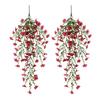 1/2/3/6Pcs Hanging Artificial Violet Flower UV Resistant Realistic Fake Flower Wedding Party Indoor Outdoor Garden Wall Hanging Faux Flower Decoration