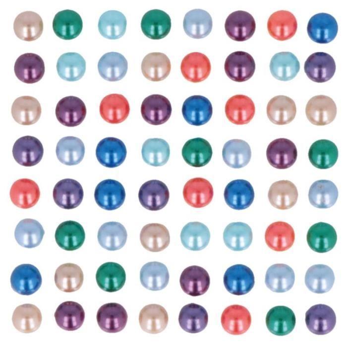 Self-adhesive Half-pearls - Artémio - Multicolored - 64 Pieces - 0.8 Cm - Originality Guaranteed
