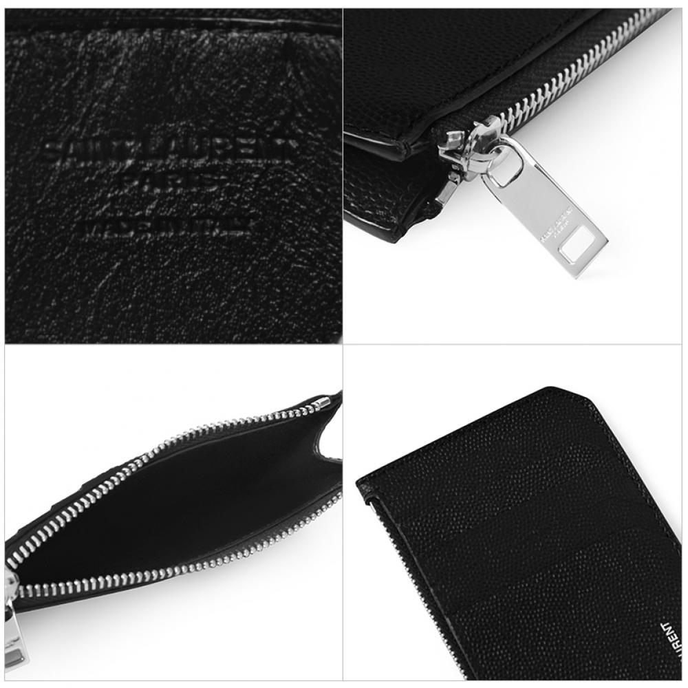 Saint Laurent 609362 Bty0n 1000 Klassisk Caviar Zip-kortfodral