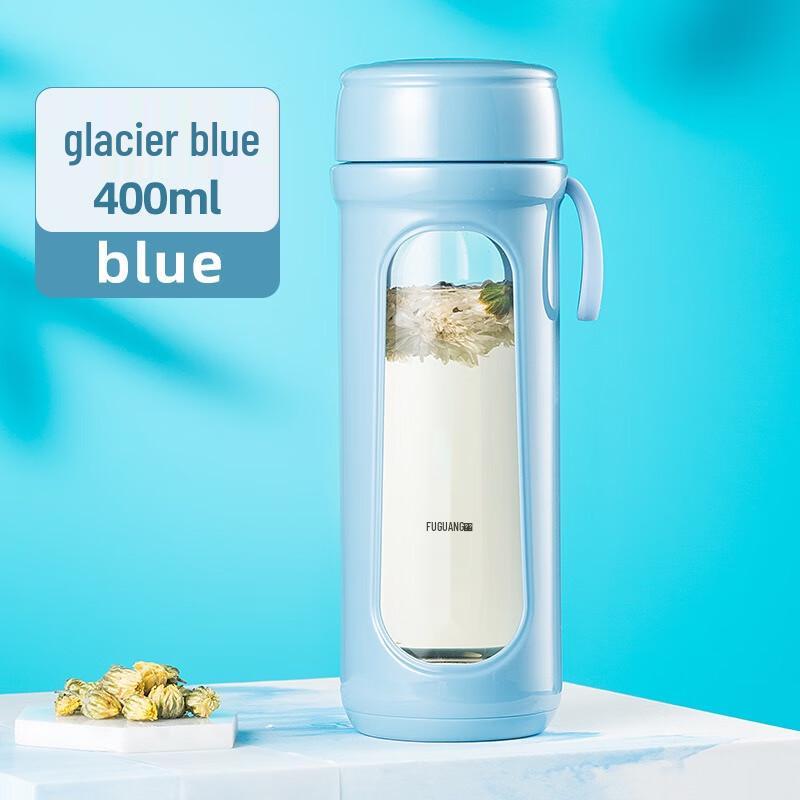 Fuguang Double-Layer Heat-Insulated Portable Glass Water Bottle