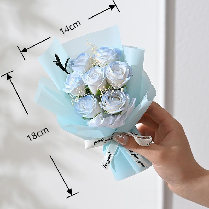 Valentine'S Day Gift Decoration Rose Artificial Flowers Bouquet Fake Flower For Girlfriend Gift Mother'S Day Decor Flower