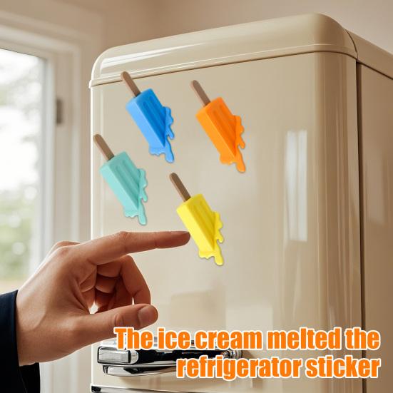 Melting Ice Cream Fridge Magnet DIY Home Office Kitchen Locker Fridge 3D Ice Stick Magnetic Decoration Ornament