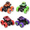 Monster Trucks for Boys, 4 Pack Pull Back Vehicles Cars for Toddlers, 360° Rotation 4 Wheels Drive Durable Friction Cars Powered Push and Go Toys