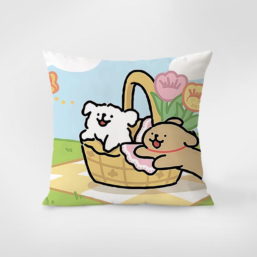 Cute Dog Pattern Pillowcase Interior Decoration Office Living Room Home Pillowcase