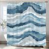 Black Wave Line Geometric Modern Minimalist Art Shower Curtain Printed Fabric Bathroom Decorative Shower Curtain With Hooks