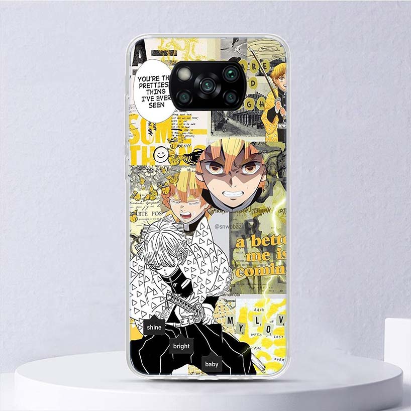 Demon Slayer Anime Kimetsu No Yaiba Soft Case pro Xiaomi Poco X3 NFC X4 M4 Pro M3 M2 Kryt na telefon F3 F2 F1 Mi Note 10 Lite A3 A2