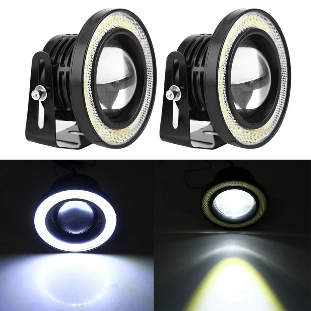 Universal 2pcs 10W LED COB Angel Eyes Daytime Running Light Car Vehicle Fog Lights (3.0in)