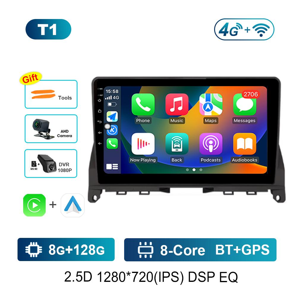 Android OS Car Radio Multimedia Player 9 Inch for Mercedes Benz C Class 3 W204 S204 2006 - 2011 GPS Navi WiFi Carplay IPS Screen
