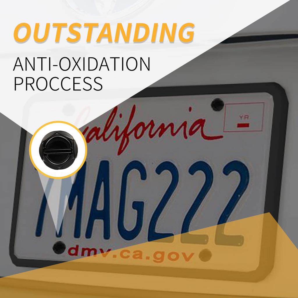 Aujen License Plate Screws, Rustproof Stainless Steel License Plate Screw Kit, Suitable for Screw Holes Size of 3/4" X 1/4" License Plate Bolts,