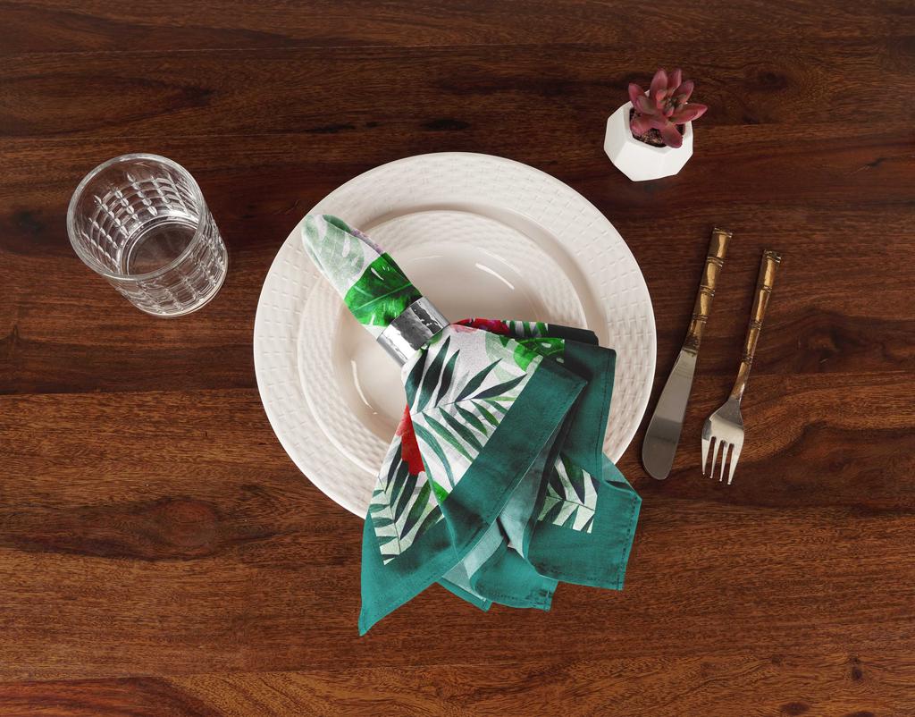 Vargottam Luxury Collection Dinner Table Linen Decor Cotton Napkin Printed Fabric Reusable Napkins Set Of 12, 20" X 20" -