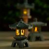 New Mini Pagoda Lantern Light Garden Statue Decorative Sand Stone Micro Landscape Lamp Zen Yard Miniature Bonsai